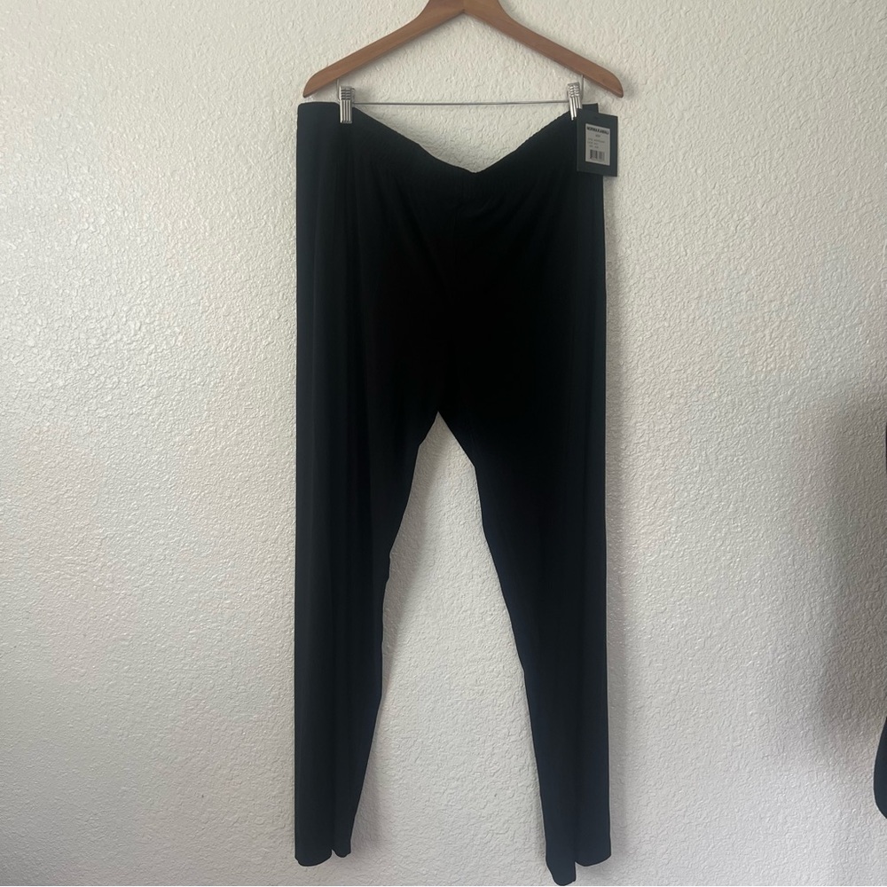 NWT Norma Kamali Black Sweat Pants High-Waisted wide leg XL